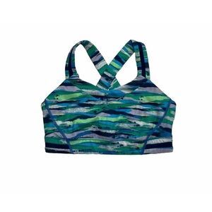 Lululemon Rack Pack Sports Bra Stylish Blue and Green Top